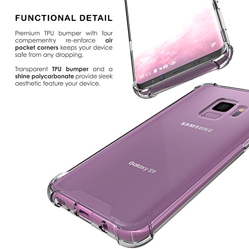 Galaxy S9 Case, AquaFlex transparent Clear Hybrid Bumper Case Cover Samsung Galaxy S9 (Parasailing)