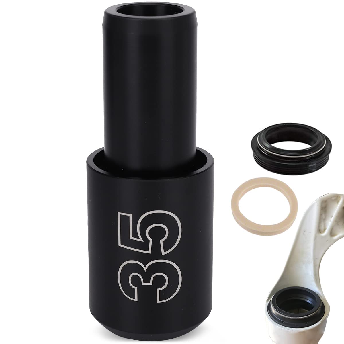 Dust Seal Installation Tool Fork Dust Seal Mounting Tool Dust Scraper Installation Tool for Fox Rockshox Suspension Fork Lower Leg in 30mm 32mm 34mm 35mm 36mm 38mm 40mm (Size 35&36)