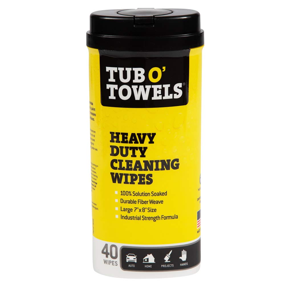 Tub O Towels TW90 Heavy-Duty 10" x 12" Size Multi-Surface Cleaning Wipes, 90 Count Per Canister: Industrial & Scientific