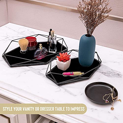 Mili Home Black Decorative Tray Large Perfume Tray Bathroom Trays
