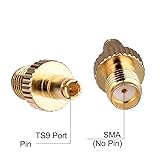 Aigital Antenna Adapter TS9 Male Plug to SMA Female