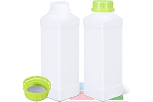 UMETASS 34oz Plastic Bottles with Caps, Food Grade Wide Mouth Lab Reagent Bottle for Water Sample Lab Reagent Liquid Medicine Storage （ 2pack translucent ）