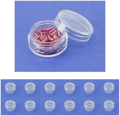 12pc Screw-Top Clear Acrylic Bead Jars Containers 5ml