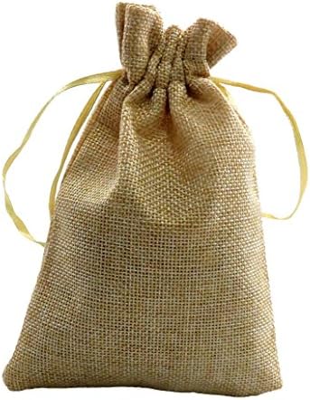 Burlap Bags with Drawstring, Gift Bags Sacks Jewelry Pouches for Craft Wedding Party Birthdays (Pack of 12)