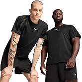 PUMA Mens Train All Day Essentials Heather Cat Crew Neck Short Sleeve Cf Small Cat Casual Tops Casual - Black