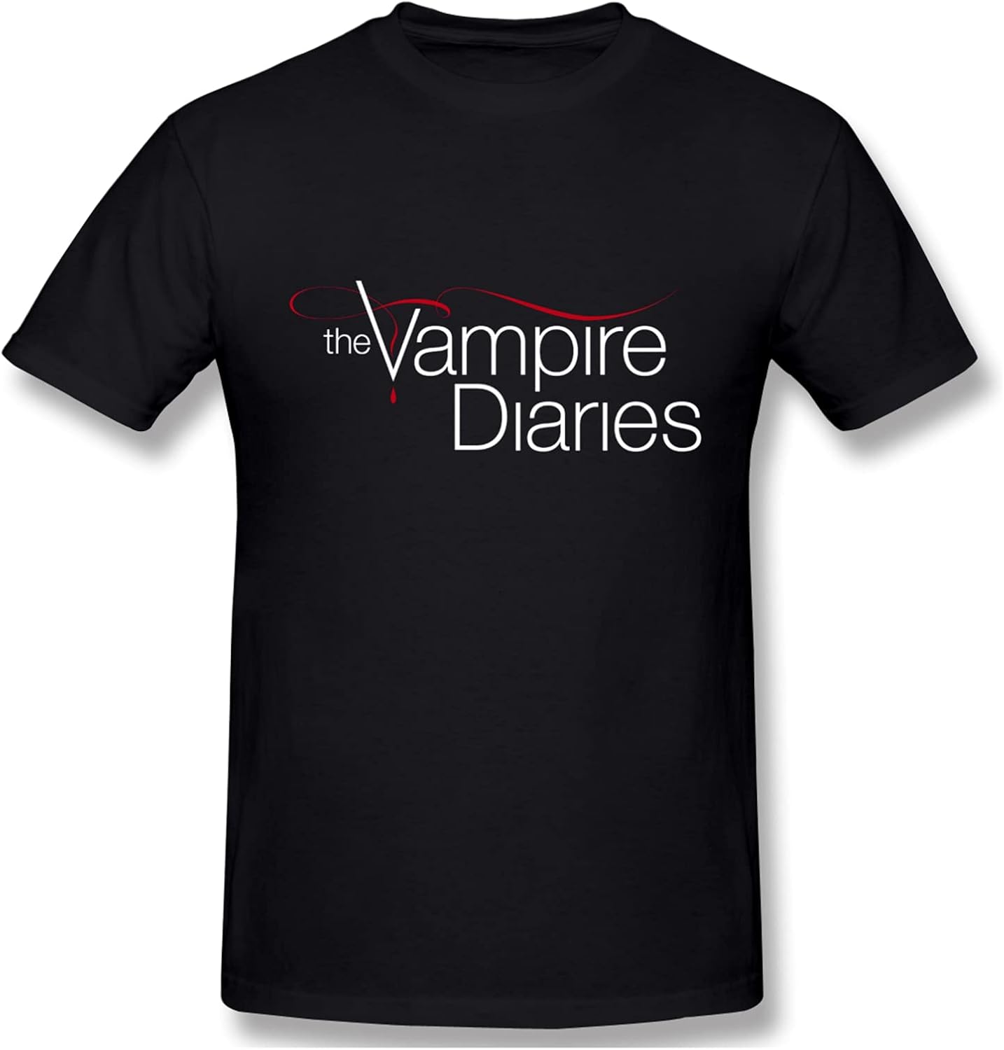 Vampire Diaries Logo TShirt da Uomo Casual Stampa Creativa Girocollo