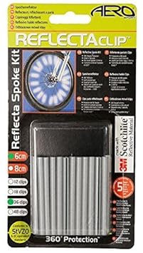 Aero Sport® 3M Scotchlight ReflectaClipTM 6cm 36 Stück Speichensticks Speichenreflektor Deutsch Straßenverkehr Normen StVZO, 