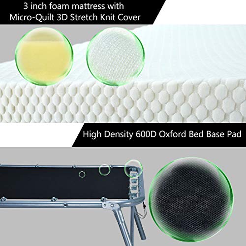 Quictent Heavy Duty Folding Bed with 2 Extra Support Belts, 300 lbs Max