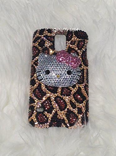 Samsung Galaxy "NOTE 8" 3D Hello Kitty Leopard Cheetah crystals diamond case cover *FREE CELL PHONE HOLDER USA seller