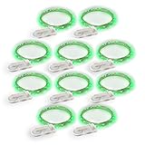 RTGS Products Green Colored LED Lights Indoor Outdoor String Lights, Fairy Lights Battery Powered Patio, Bedroom, Holiday Decor, etc. (Green Color 15 LEDs 6 FEET 10 Sets)