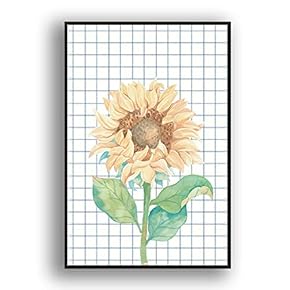 Framed Canvas Wall Art Beautiful Flowers in Grid Giclee Print Gallery Wrap Modern Home Prints Ready to Hang - 16x24 inches