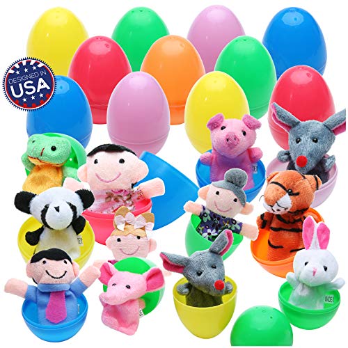 20 Easter Egg Toys Surprise with Fun Finger Puppets Inside Animal