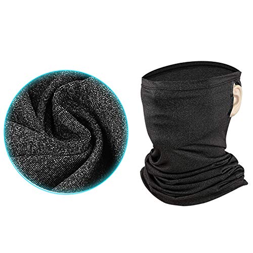 Neck Gaiter Bandana Ear Loops 2 Packs, UV Sun Protection Cool Face Cover Reusable Magic Scarf Balaclava for Men&Women Workout Yoga Running Hiking Motorcycle Cycling Ski