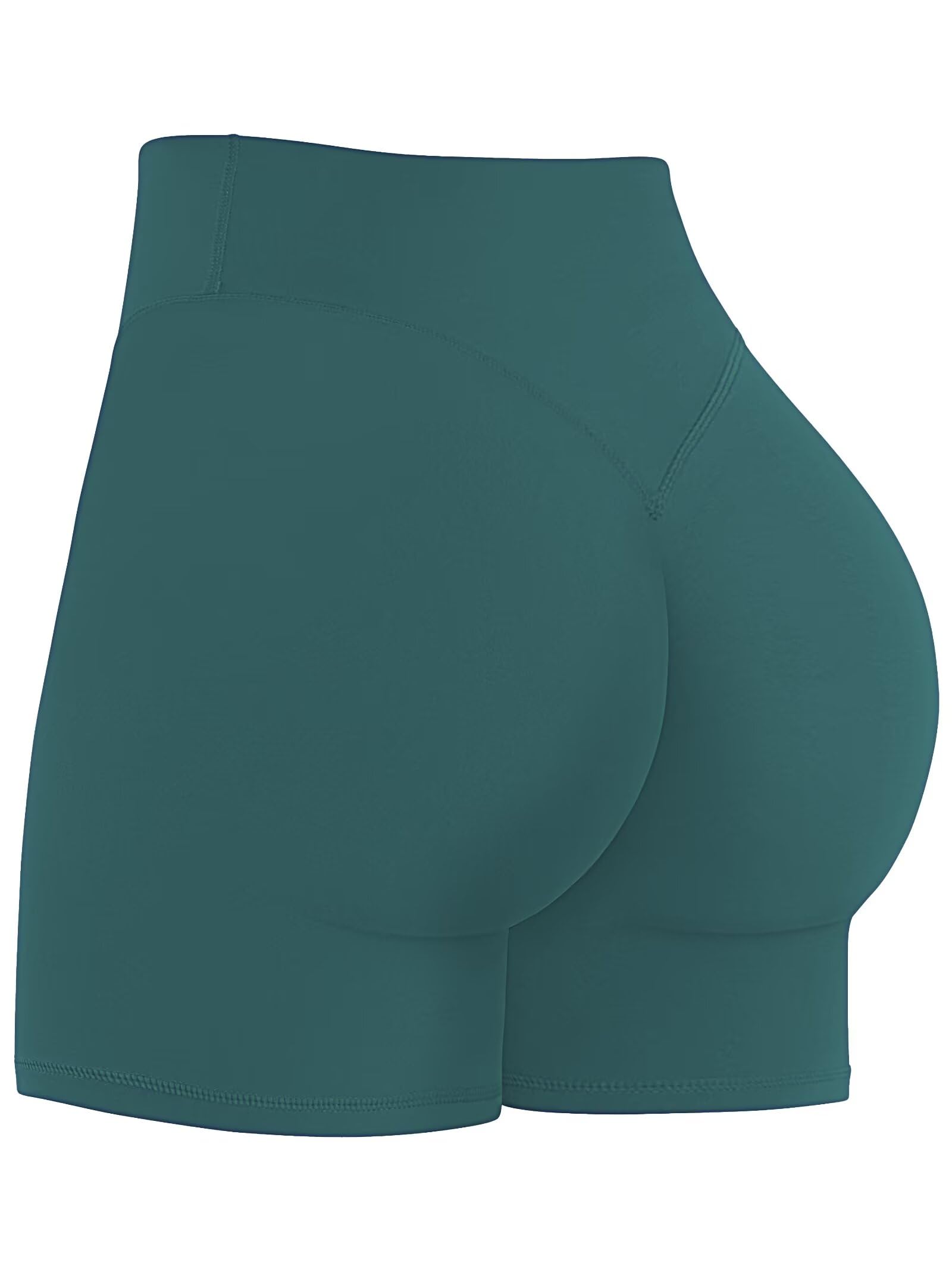 Photo 1 of Sunzel Women's Invisible Butt Scrunch, High Waisted Biker, Gym Workout Yoga Running with Tummy Control 4" Inseam Forest Green Small