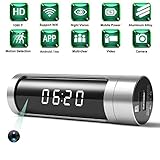 Spy Camera, 1080P Hidden Camera Clock WiFi Wireless IP Cameras Aluminium Alloys Housing Video Recorder for Home Security Monitoring Nanny Cam with Night Vision Motion Detection Power Bank(Latest)
