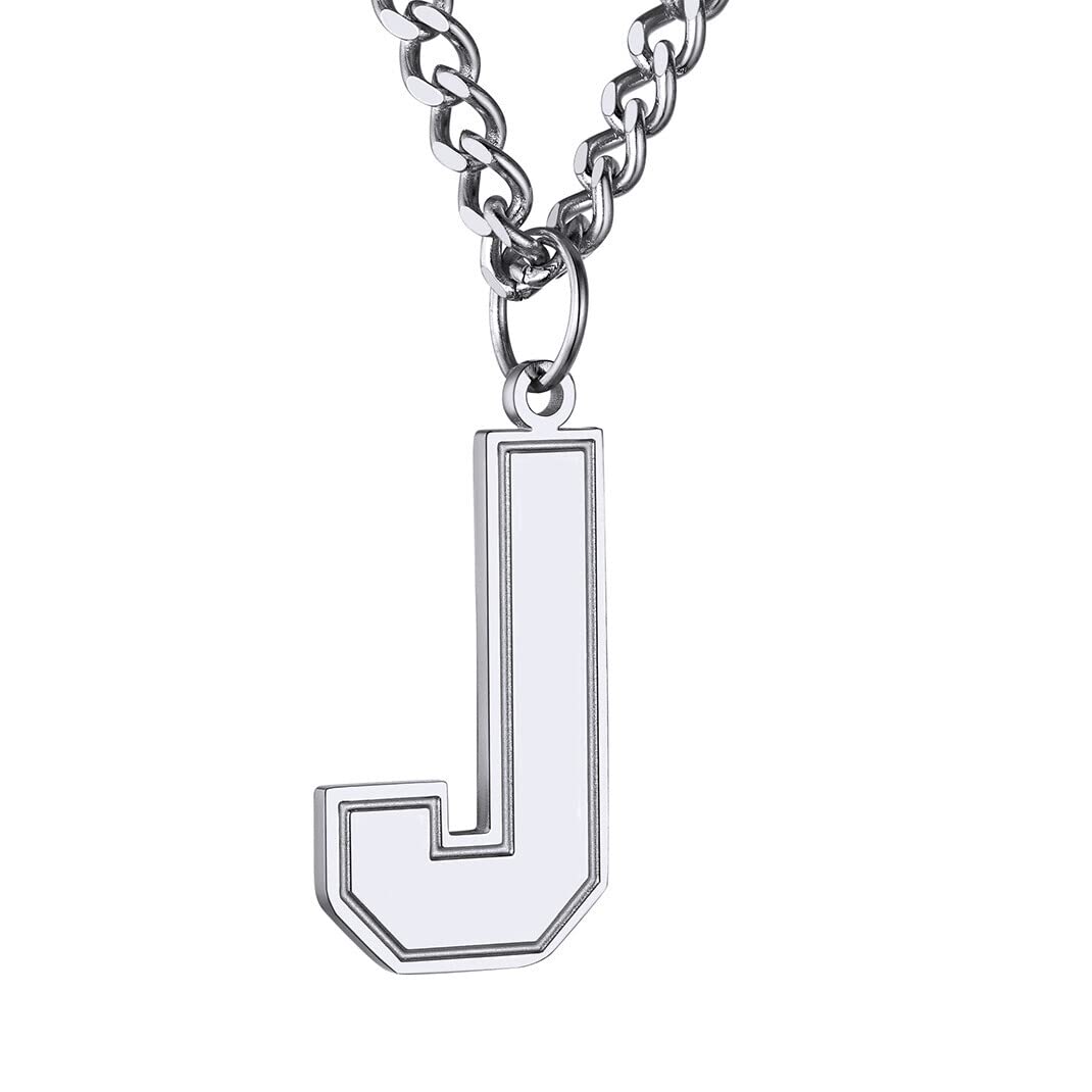 GoldChic Jewerly Letter J Pendant Inspiration Baseball Jersey, 316L Stainless Steel Inspiration Baseball Jersey Gifts For Men