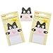 Eagle Cute Cartoon Envelope Sticky Notes, Self-Adhesive, Fold-able, for Private Messaging, Memo Pad, 2-Pack, 50 Sheets in Total (Cat)