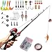 Kids Fishing Pole 55 inches Light Weight Durable Baitcast Beginner Fishing Pole with Tackle Box Easy for Boys and Girls (Full Combo)