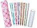 KnitPal 10-inch (25cm) Plastic Straight Knitting Needle Set of 7 Sizes of 6,7,8,10,11,13 & 15, Great for Kids and Adult Beginners, Great Gift for Knitters, with 34-pcs Essential Tools (10 Inches)