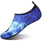 JIASUQI Womens Casual Aqua Water Shoes for Beach Pool Blue Sky US 9.5-10.5 Women, 8.5-9 Men