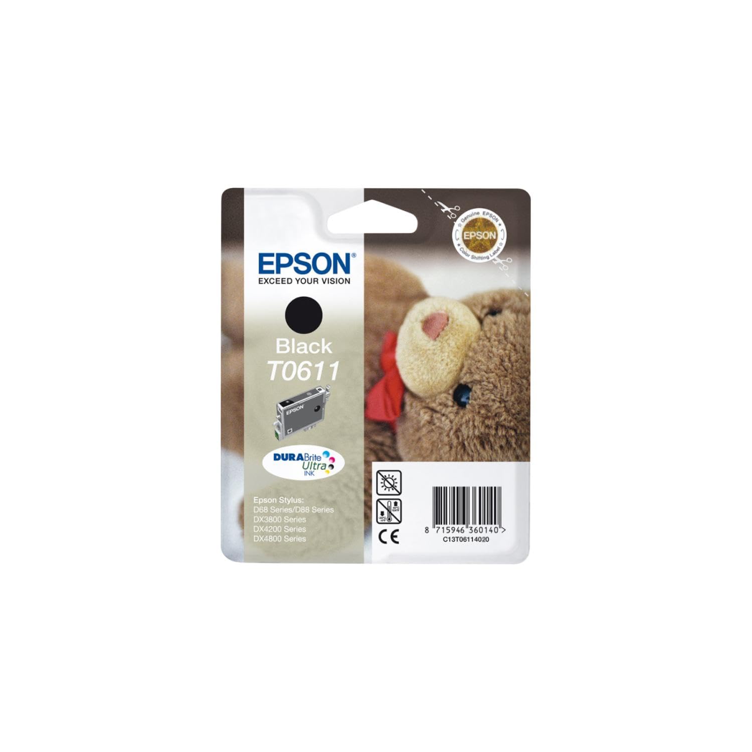 Epson Original T0611 Black Ink Cartridge - No External Packaging