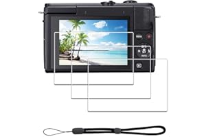 iDaPro Screen Protector for Canon EOS M200 + Hand Lanyard [3+1 Pack] Tempered Glass Easy Installation