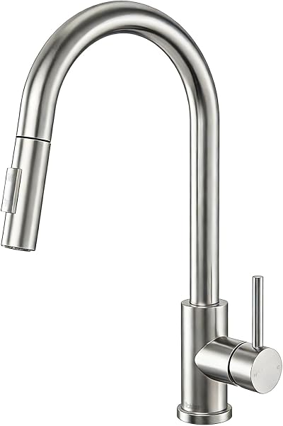 Tohlar Kitchen Sink Mixer Tap Brushed Nickel Pull Down Sprayer