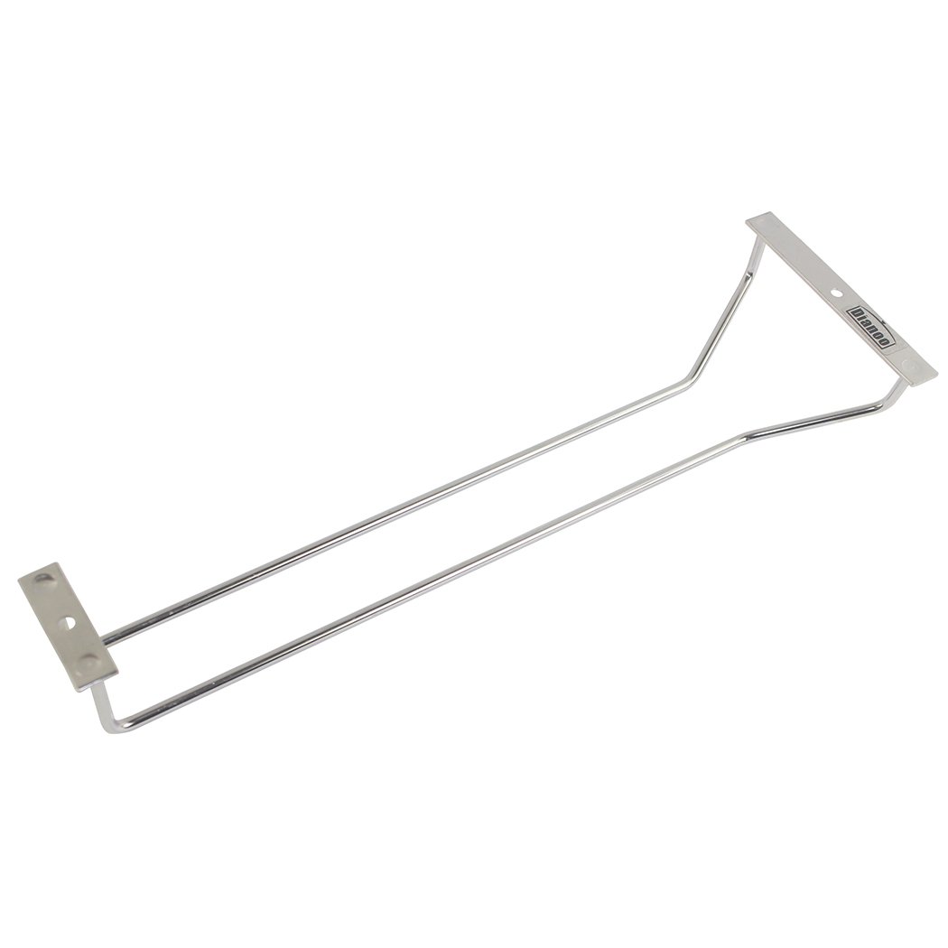 Dianoo 35x11 cm Silver Stainless Steel Modern Wine Glass Rack, 1 Row, Holds 175g, Home, Bar, Coffee Shop