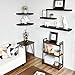 WELLAND 16 inch Black Mission Floating Shelves for Wall, Bathroom Wall Mount Shelves, Wood Modern Display Shelves, Book Shelves,for Bedroom,Living Room and Kitchen