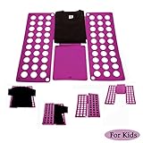 Kids Clothes T-shirts Folder, Professional Super Fast Organizer Laundry Folding Board, Clothes Folding Apparatus for Child, Ideal for Home and Travel, Color Rose Red