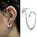 Sumanee Vintage Snake Wind Temptation Silver Ear Stud Gothic Punk Cuff Wrap Earrings JP