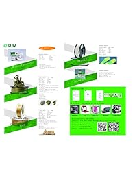 Esun Bobina de Filamento impresora 3d brilla en la oscuridad), ABS (1,75 mm 1 kg (2.2lbs), Luminous Green