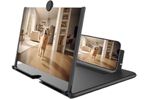 XIEJY Screen Magnifier Version, 2025 New 3D HD Mobile Phone Magnifier, 10/12 Inches Foldable Phone Stand with Screen Amplifier, Supports All Smartphones (Black, 10 inches)