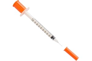 HaBeuniver 20 Pack 1ml 1cc Plastic Measuring Cylinder with 30Ga 0.5 Inches, Individually Sealed Packaged