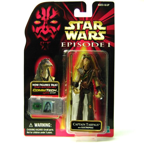 Star Wars Episode I: The Phantom Menace, Captain Tarpals with Electropole Action Figure, 3.75 Inches
