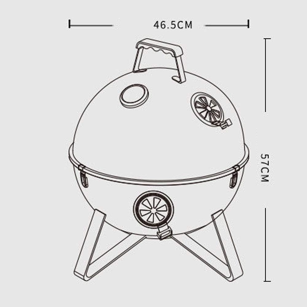 review ZJJ& BBQ Barbecue Grill Home Outdoor Portable Grill Charcoal Round Apple Grill