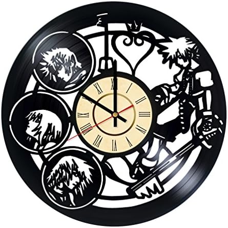 Kingdom Hearts Vinyl Record Wall Clock - Get unique Home Room or Playroom wall decor - Gift ideas for teens, friends - Unique Modern Video Games Fan Art