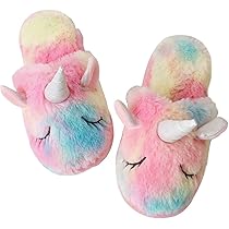childrens rainbow unicorn slippers