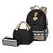 FEWOFJ Teen Girls Canvas School Backpack, 3 Pcs Set, Casual Daypack/Lunch Box/Pencil Case