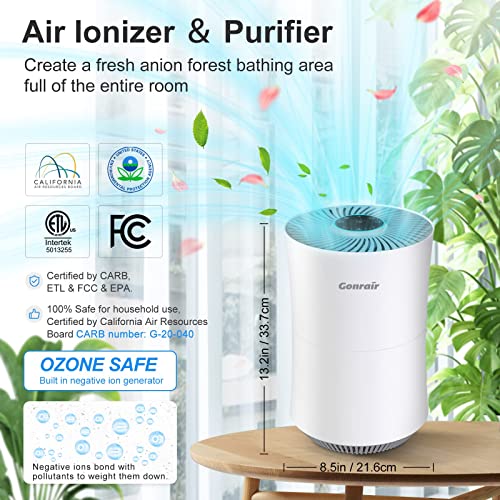 Air Purifiers for Bedroom Home Large Room Up to 1420 ft² 6 Layers H13 True HEPA Filter, Ionizer Air Purifier with Air Quality Sensor Timer, Purify 99.99% Smoke Pet Hair Odor, Available for California