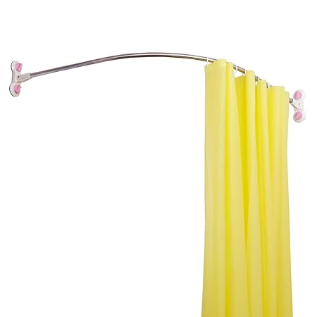 BAOYOUNI Badezimmer Duschvorhangstange Corner Curved Duschstange Edelstahl Pole Badewanne Dusche Vorhangstange Gewölbte Schie