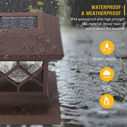 TWINSLUXES Fence Post Cap Light, LED Solar Lights for Deck Posts, Solar