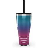 Tervis Traveler Blue Raspberry Ombre Triple Walled Insulated Tumbler Travel Cup Keeps Drinks Cold & Hot, 30oz with Straw Lid, Stainless Steel