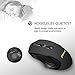 Silent Clickless Wireless Gaming Mouse - Quiet Optical Ergonomic USB Mice (Black)