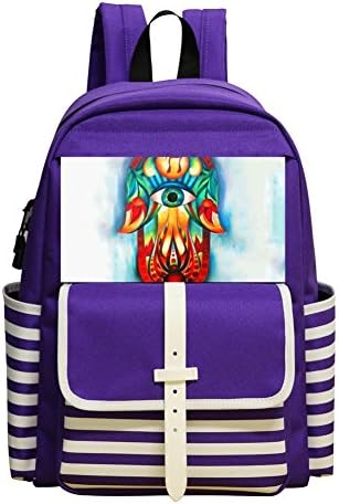 Hippie Hamsa Fatima Hand School Backpack Laptop Student Bag Shoulder Daypack Handbag For Girls