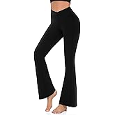 Hi Clasmix Flare Leggings for Women - High Waist Crossover Yoga Pants Tummy Control Bootcut Bell Bottom Jazz Lounge Leggings