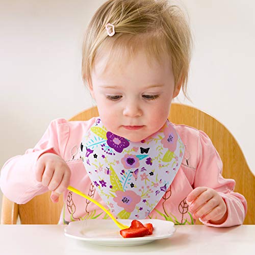 Baby Bibs, 8-Pack Kirecoo Bandana Drool Bibs Baby Girl Bibs for Drooling and Teething, 100% Organic Cotton and Super Absorbent Drool Hypoallergenic Bibs, Baby Shower Gift - Thumbnail 7
