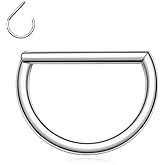 Nose Ring Straight Rod Septum Jewelry 16G & 18G - Daith, Conch, Tragus & Helix Piercing Jewelry - Surgical Steel