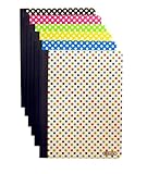 Set of 6 Polka Dot Composition Notebooks (100 Page, College Ruled, Non-Punched, 9.75
