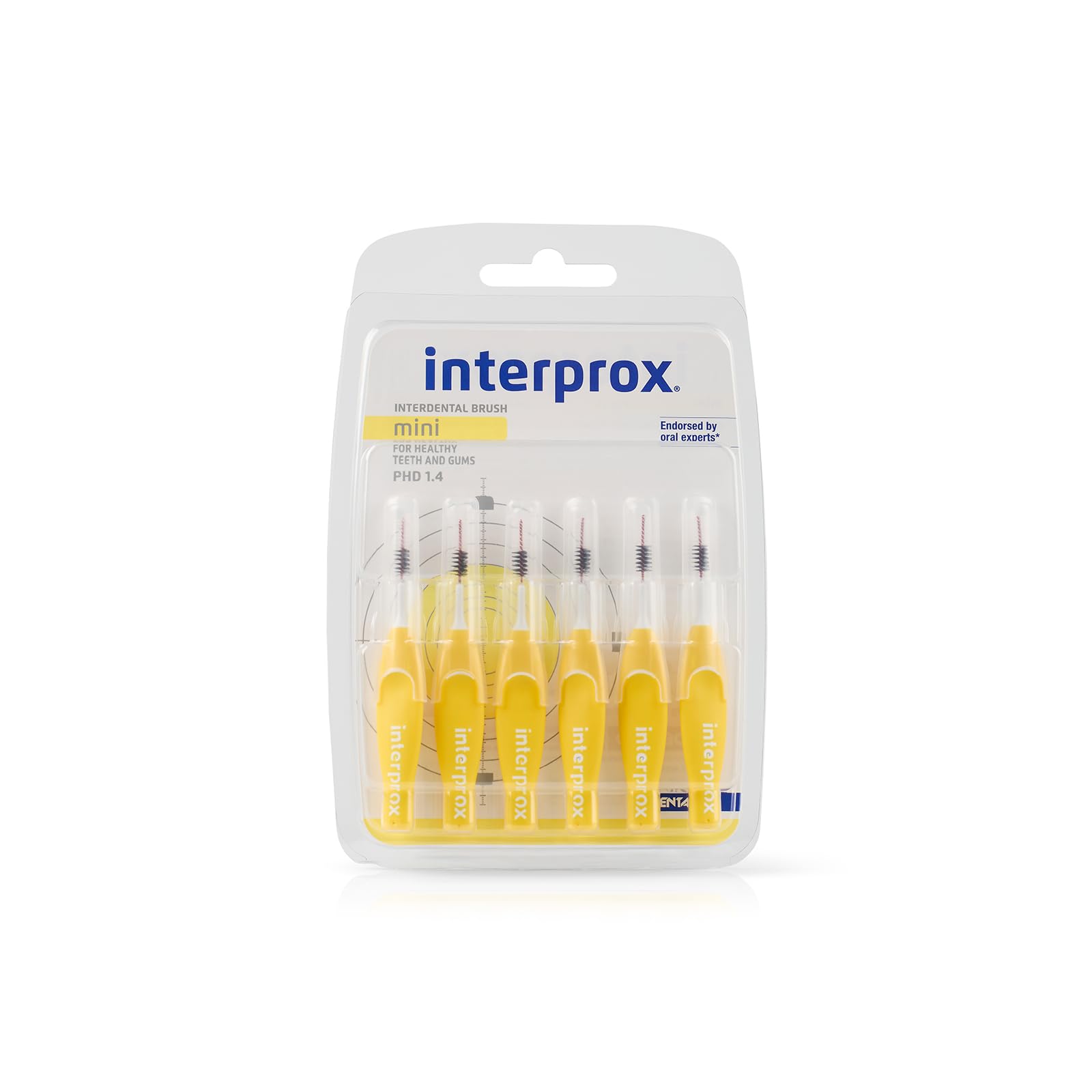 Interprox Mini 1.1 Interdental Brushes Tynex Fibres Yellow Pack of 6